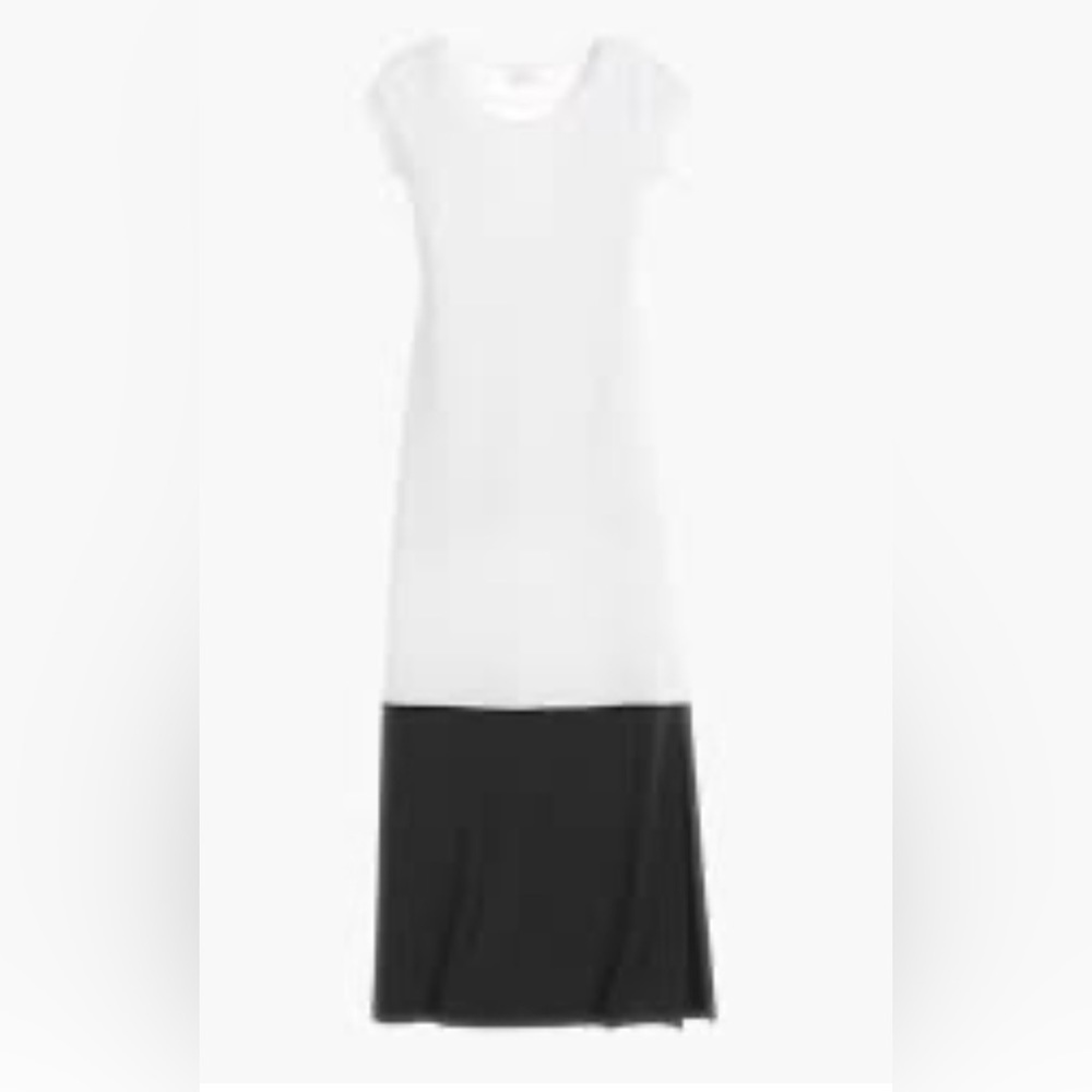 New $119 Chico's Colorblock Black & White Maxi Dress Size 1 = M NWT